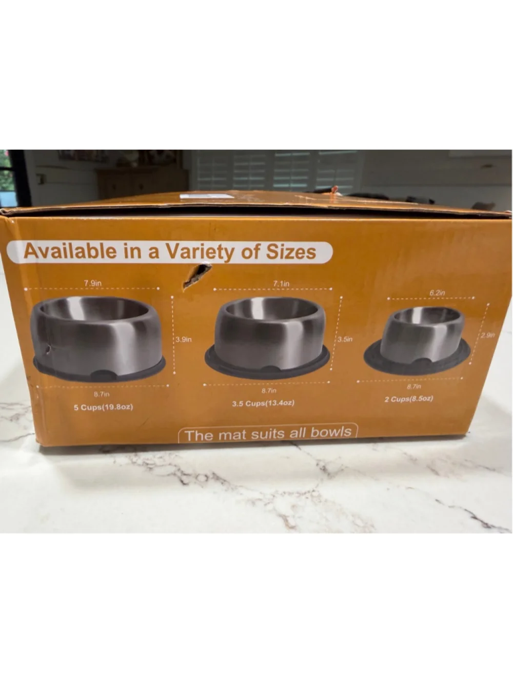NEW 304 Stainless Steel Heavy Duty Dog Bowl Non slip Lick Mat 3.5 Cups